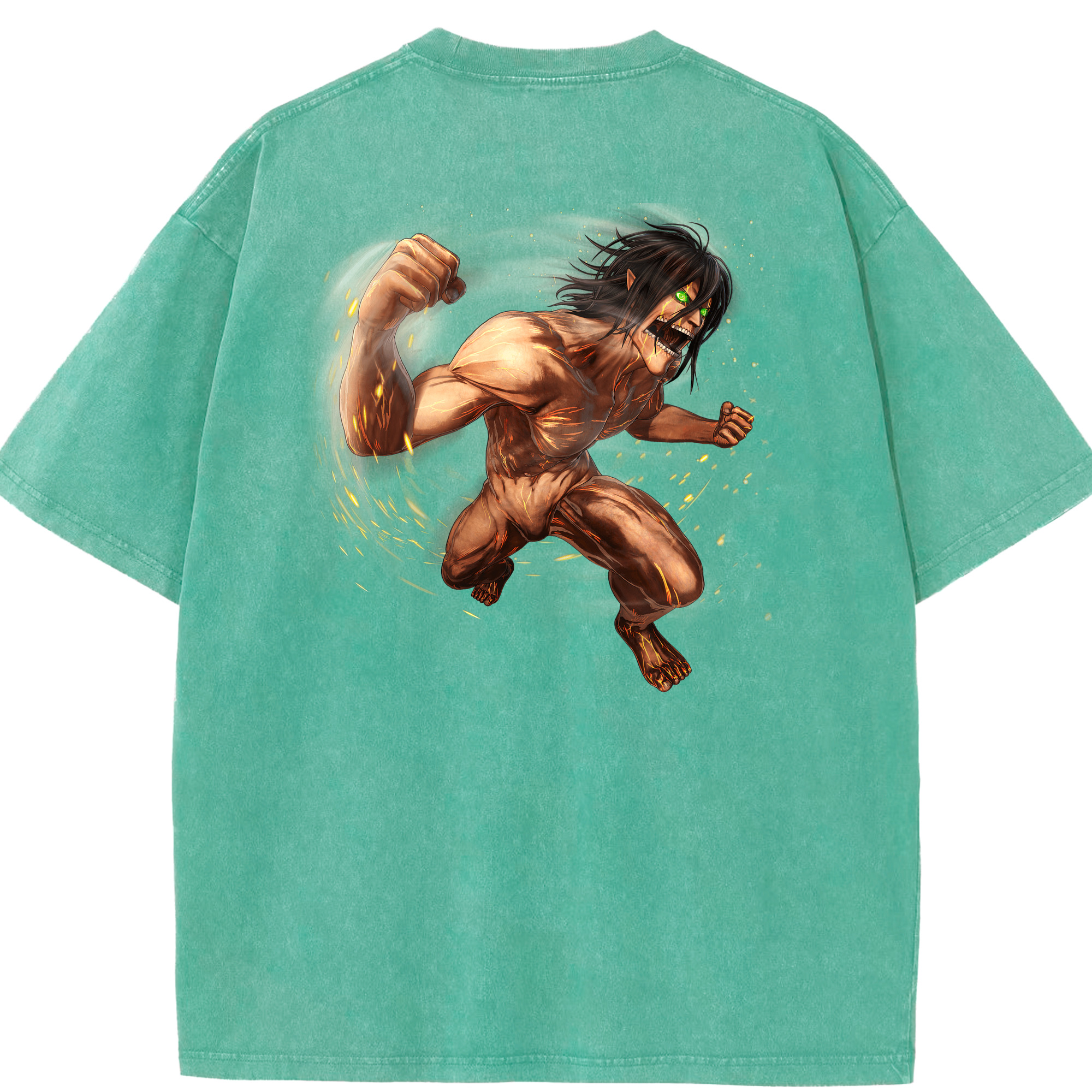 （画像用） 進撃の巨人 Attack on Titan 綿100% ヴィンテージ風 半袖Tシャツ（背面プリント）